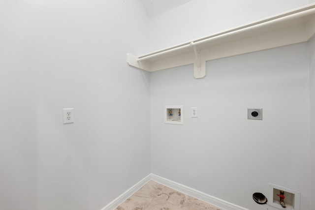 laundry room featuring hookup for an electric dryer, hookup for a washing machine, and gas dryer hookup