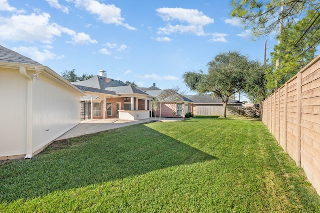 view of yard with a patio area