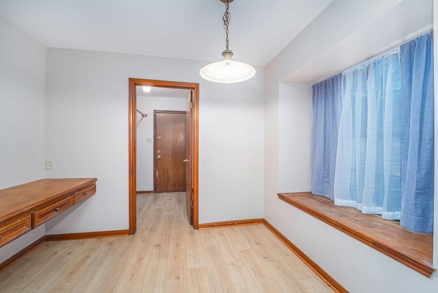 hall featuring light hardwood / wood-style flooring