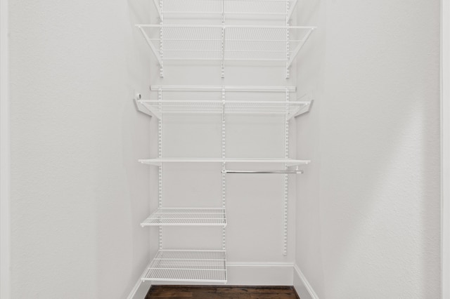 spacious closet featuring hardwood / wood-style flooring