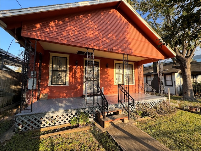 view of front of home with a porch