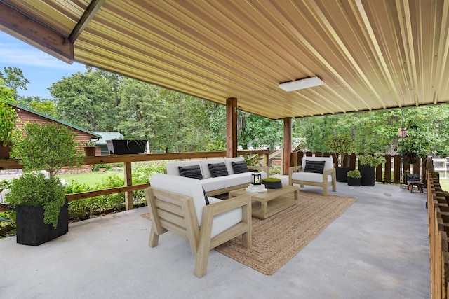 view of patio featuring an outdoor living space