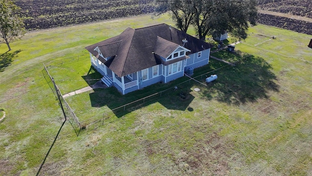 drone / aerial view with a rural view