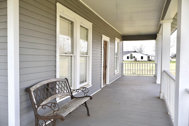 deck featuring covered porch