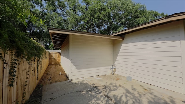 view of home's exterior featuring a patio