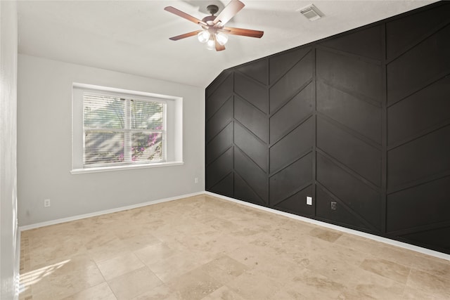 unfurnished room featuring ceiling fan