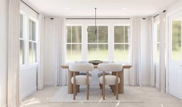 dining room featuring a wealth of natural light