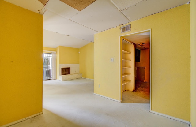 hallway featuring carpet flooring