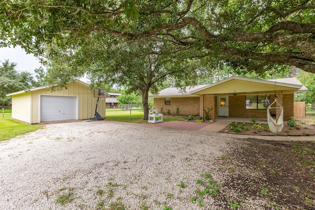 single story home featuring a garage