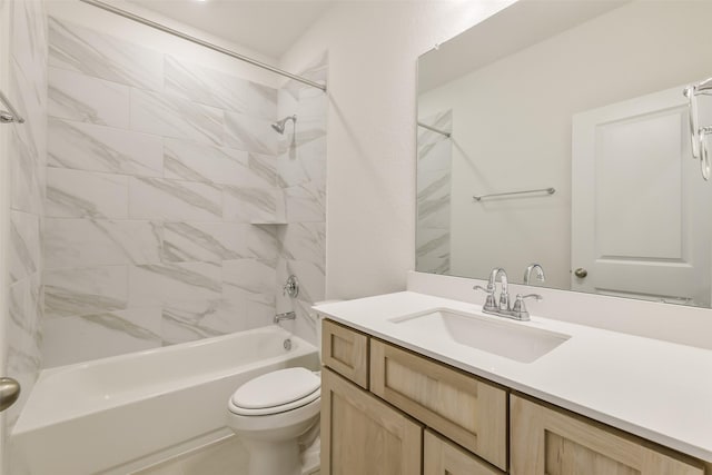 16334 Placid Stream St, Conroe, TX 77302 - bathroom featuring vanity, toilet, and shower / washtub combination