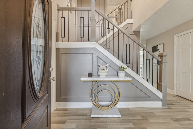 foyer featuring light wood-type flooring