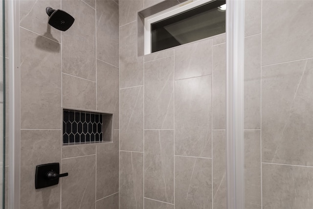 interior details with tiled shower