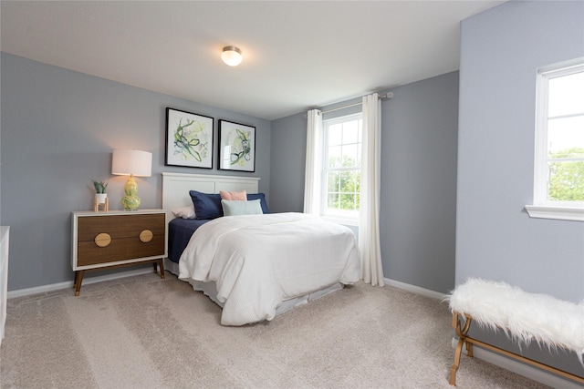 bedroom featuring carpet