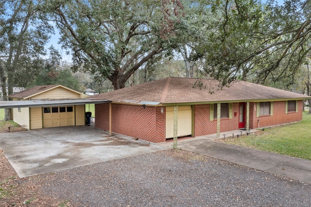 ranch-style house with a garage