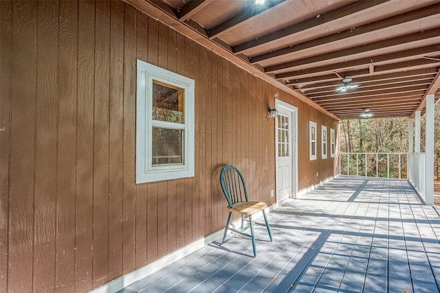 deck featuring ceiling fan