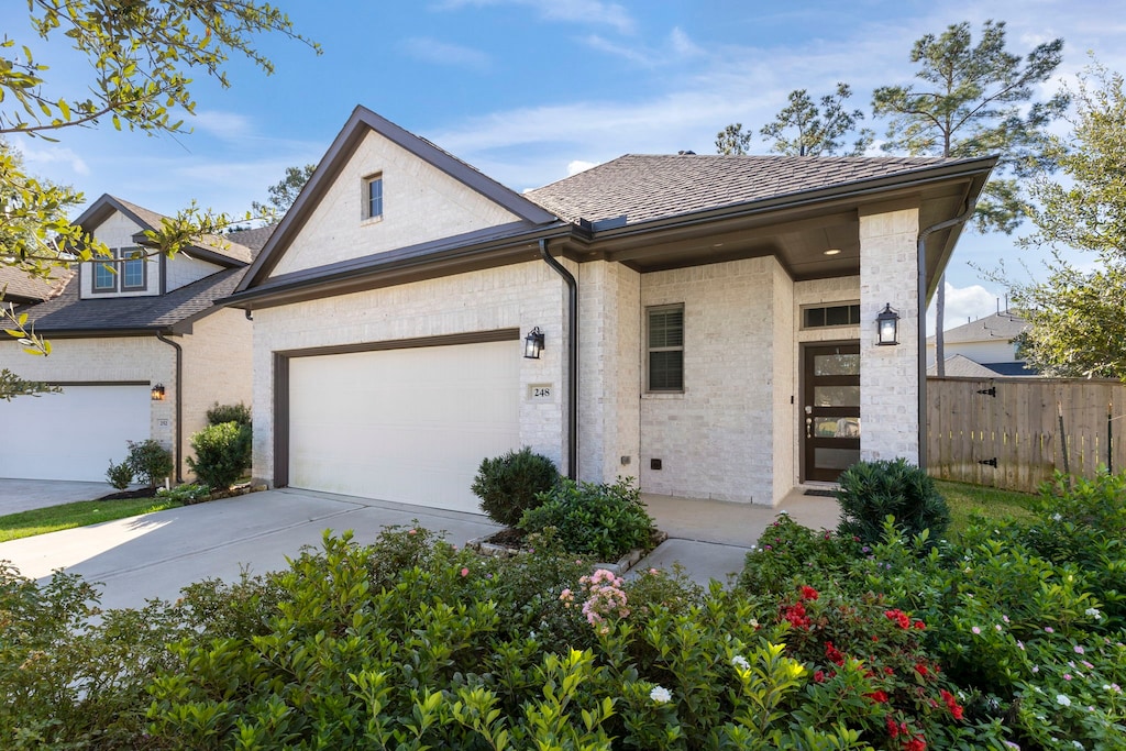 view of front of house with a garage