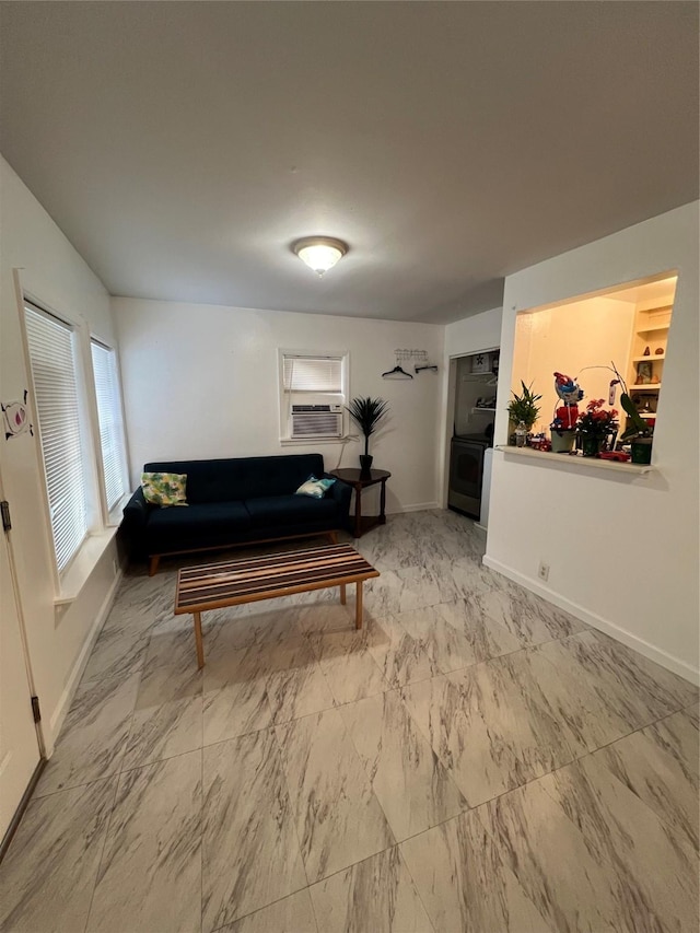 1411 Wheeler St, Houston, TX 77004 - living room with cooling unit and marble finish floors