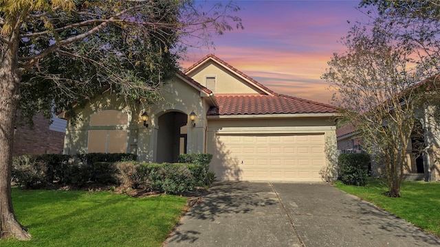 mediterranean / spanish-style home featuring a yard