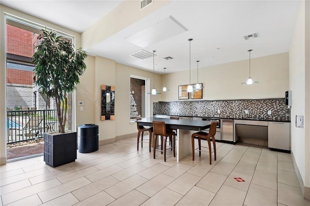 view of tiled dining area