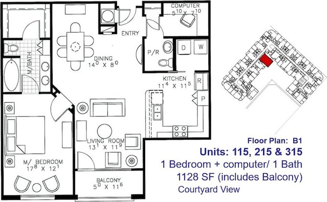 300 St Joseph Pkwy Unit 115, Houston, TX 77002 - home floor plan