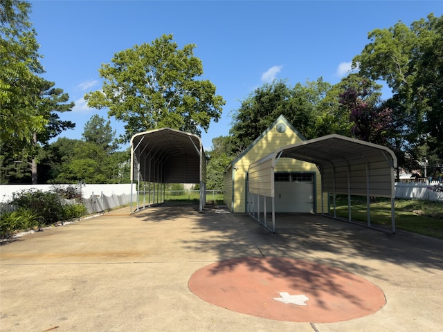 surrounding community with a garage