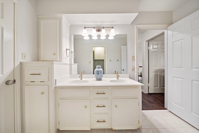 bathroom featuring vanity and tile patterned floors