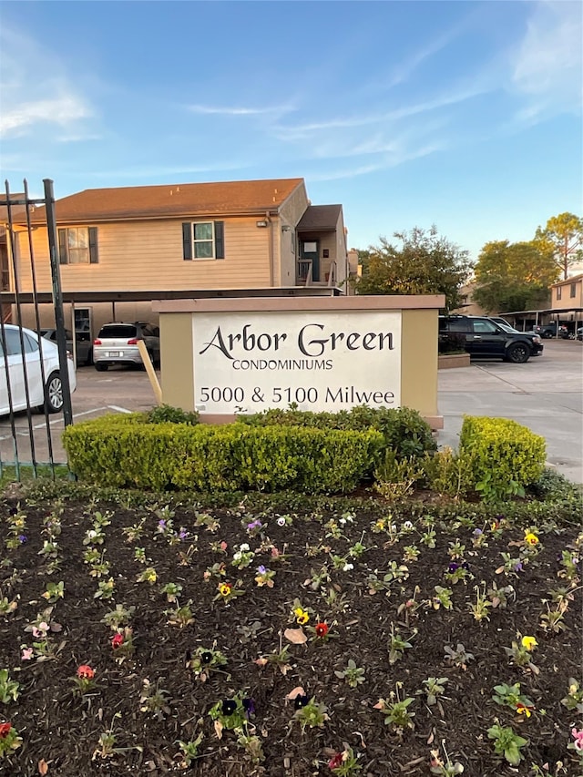 view of community sign