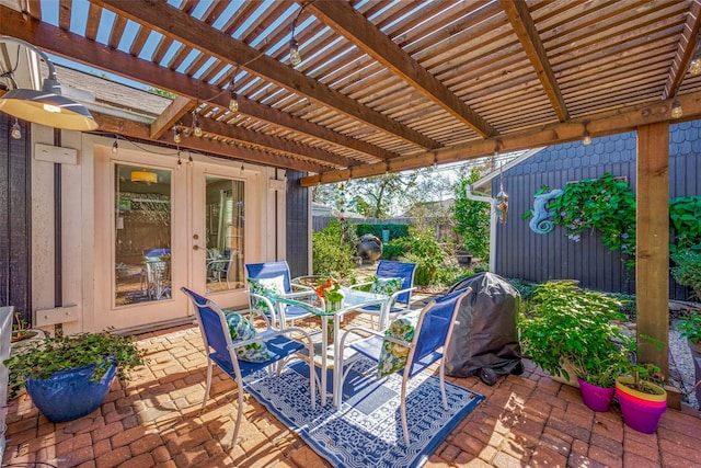 view of patio with a pergola