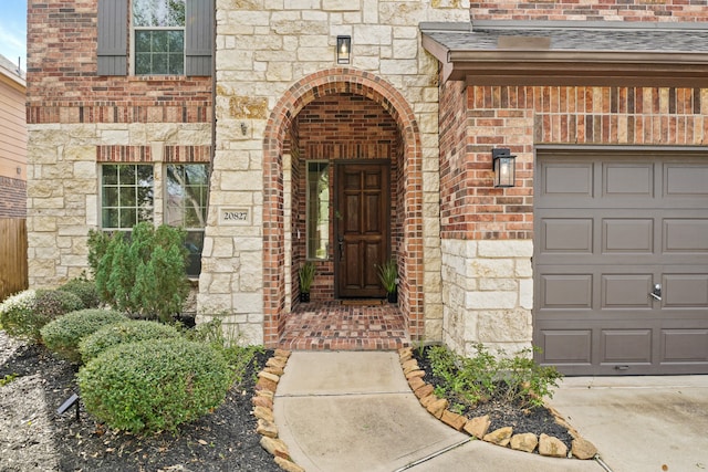 entrance to property with a garage