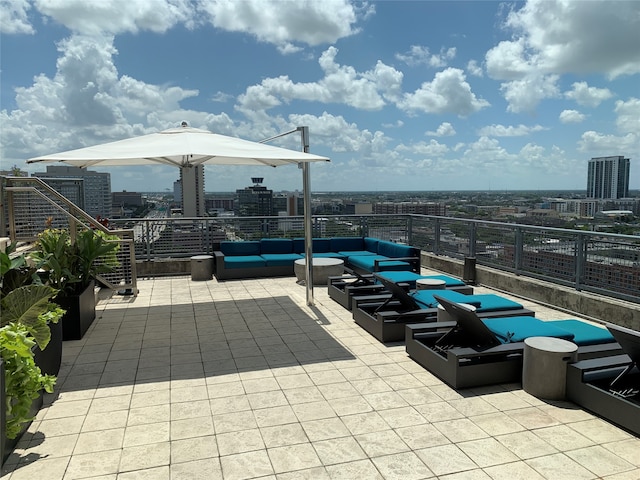 view of patio featuring an outdoor living space