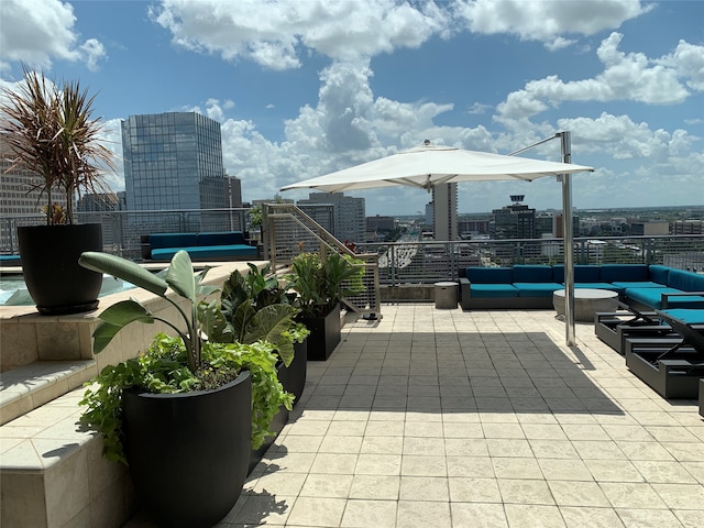 view of patio with an outdoor living space