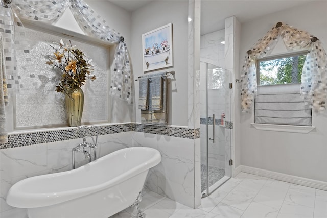 1617 Woodland Valley Dr, Huntsville, TX 77340 - bathroom with independent shower and bath and tile walls