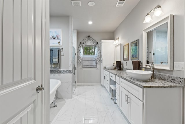 1617 Woodland Valley Dr, Huntsville, TX 77340 - bathroom with vanity and separate shower and tub