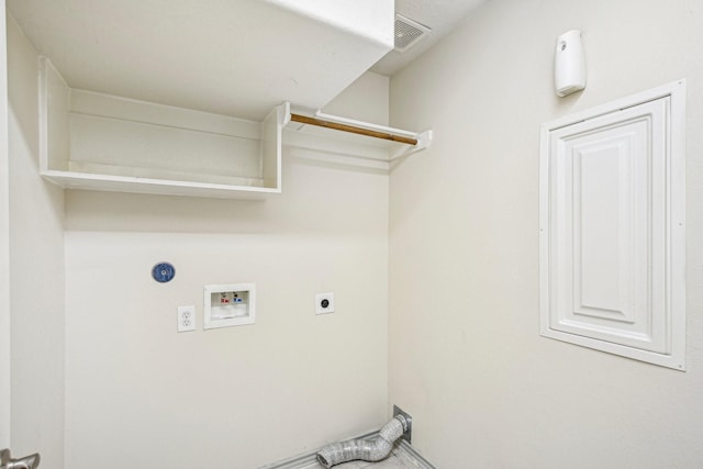 laundry room featuring hookup for an electric dryer and washer hookup