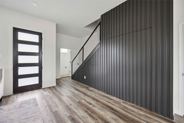 foyer featuring light wood-type flooring