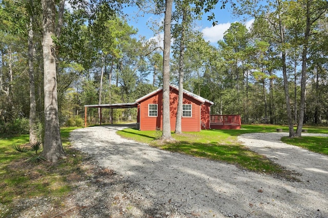 view of outdoor structure featuring a carport