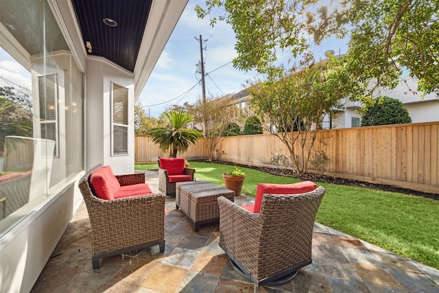 view of patio with outdoor lounge area