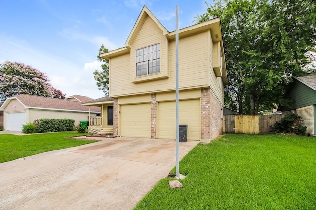 10810 Kirkbend Dr, Houston, TX 77089 - traditional-style house featuring a garage, brick siding, and concrete driveway