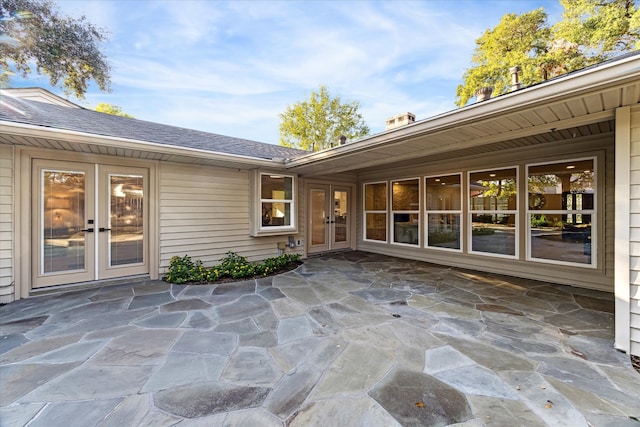 view of patio featuring french doors