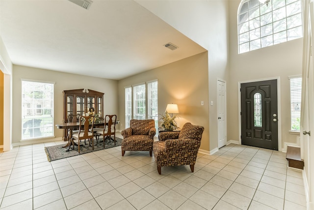 entrance foyer featuring light tile patterned floors