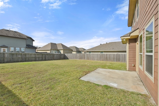 view of yard with a patio area