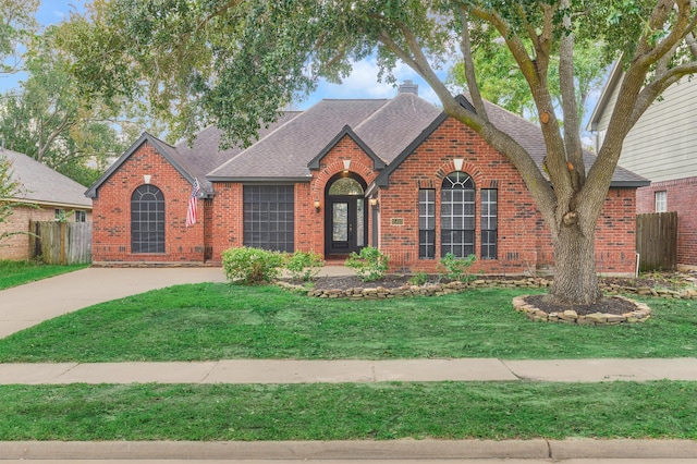 view of front of home with a front yard