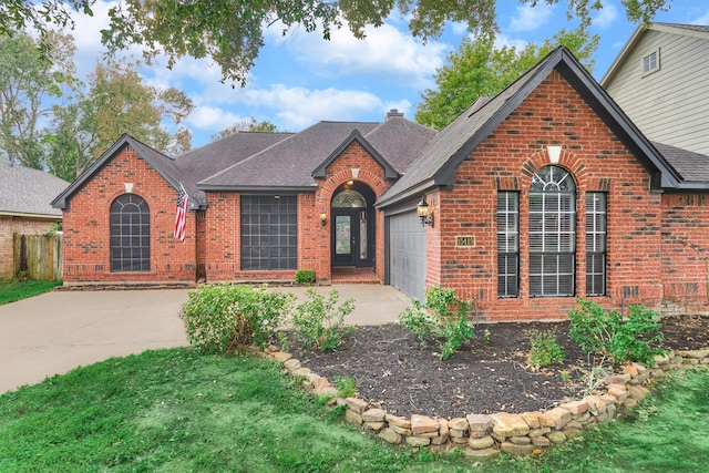 view of front property with a garage