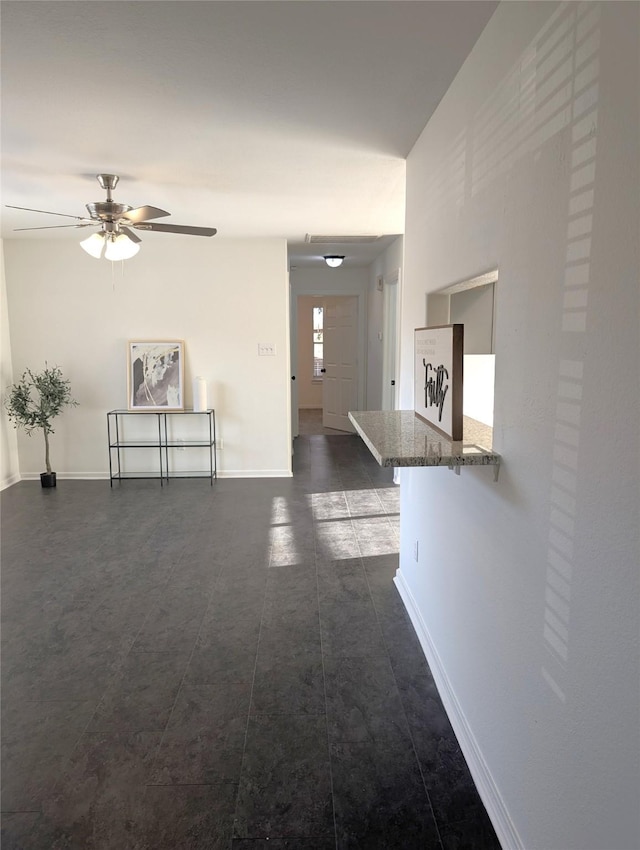 interior space with dark tile patterned floors