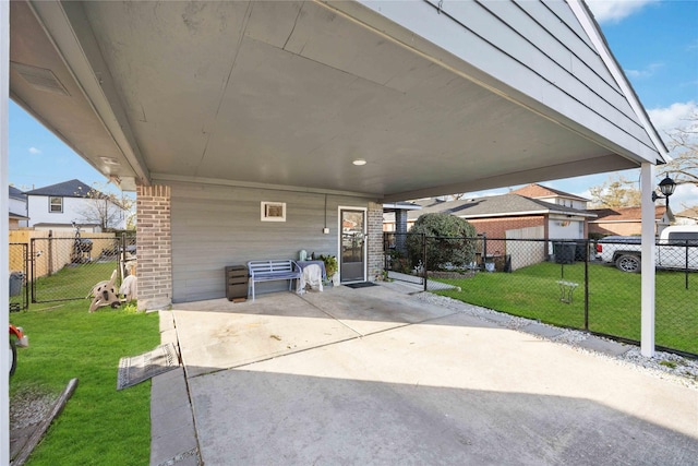 view of patio with a carport