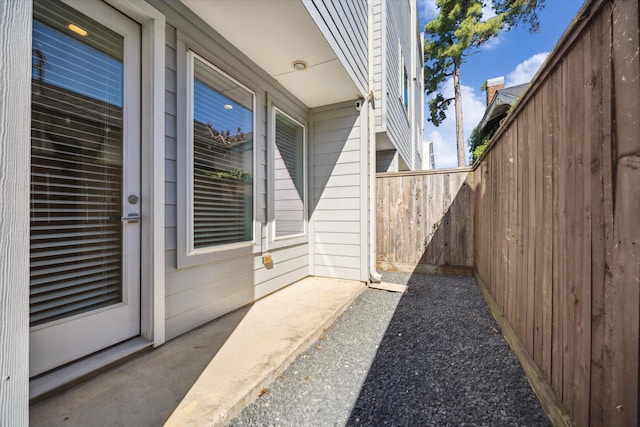 view of patio featuring a fenced backyard