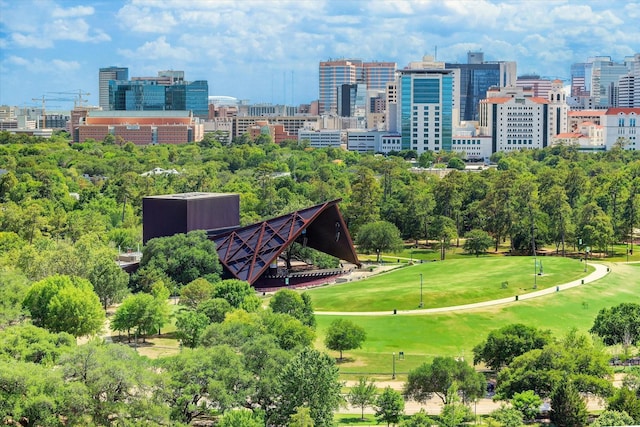 drone / aerial view featuring a view of city