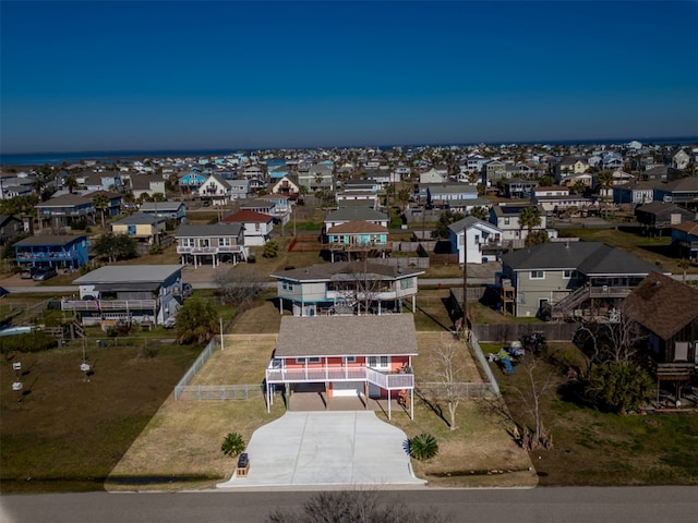 aerial view with a residential view