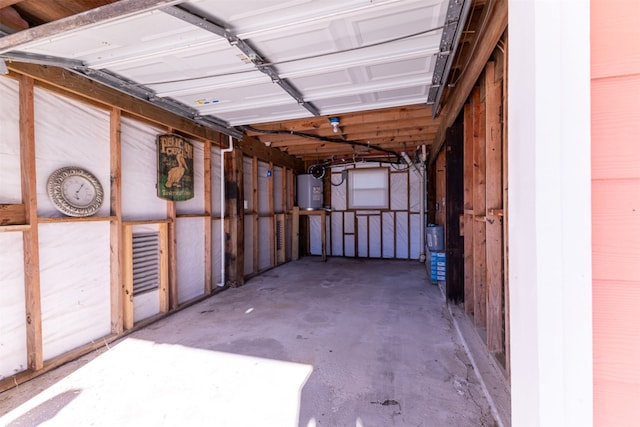 garage with water heater