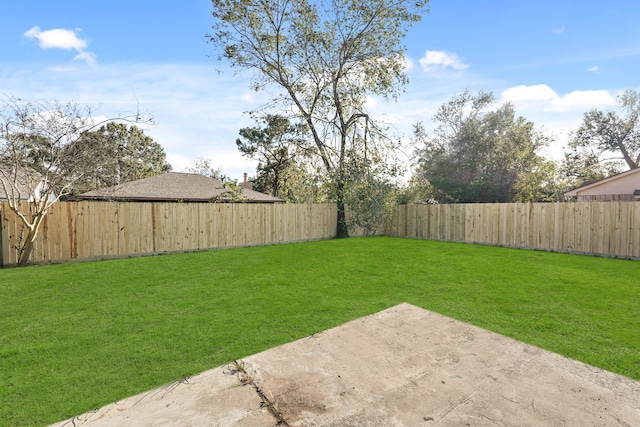 view of yard featuring a patio area